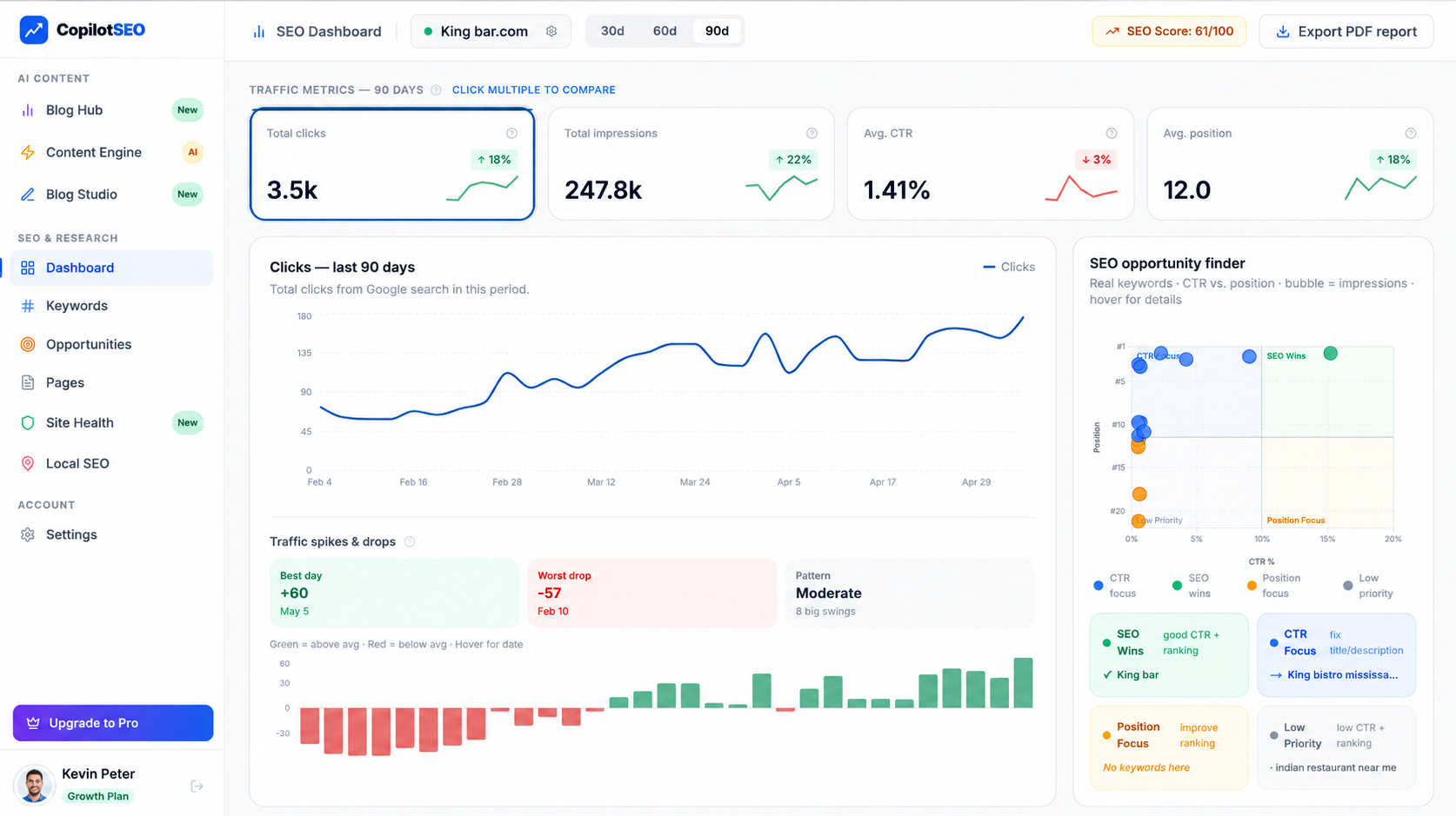 CopilotSEO Dashboard